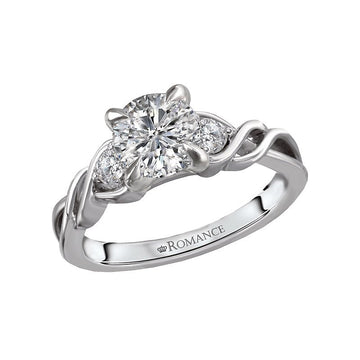 Orbelle 3 Stone White Diamond Engagement Ring in 18K White Gold