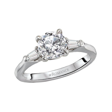 Orbelle 3-Stone Lab Grown Diamond Semi-Mount Engagement Ring in 14K White Gold