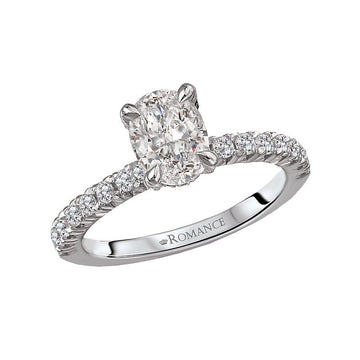 Bandora 14K White Gold French Pave Diamond Semi-Mount Ring