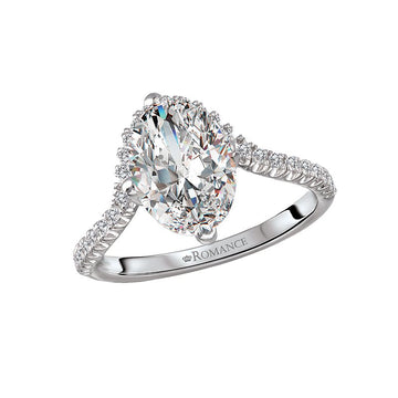 Orbelle Half Halo Semi-Mount Diamond Engagement Ring in 14K White Gold
