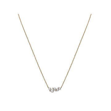 Luxora 14kt Yellow Gold Diamond and Pearl Cluster Necklace