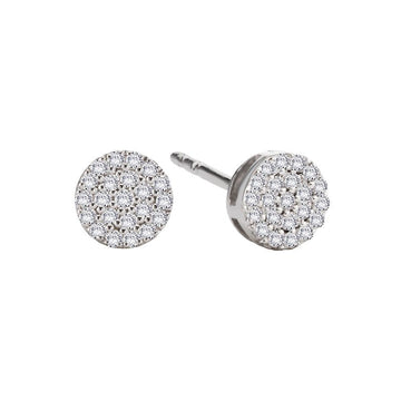 Luxora 14K White Gold Circle Diamond Fashion Earrings