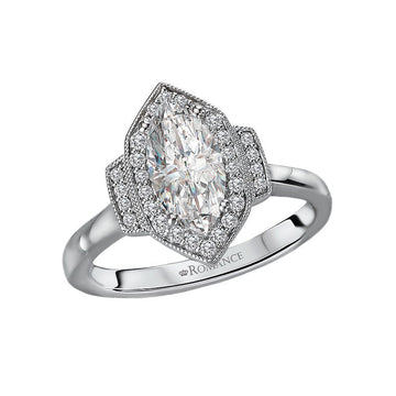 Orbelle 14K White Gold Halo Semi-Mount Diamond Engagement Ring