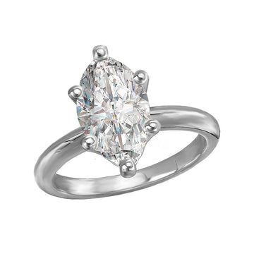 Glemera Solitaire Marquise Cut Diamond Engagement Ring in 14K White Gold