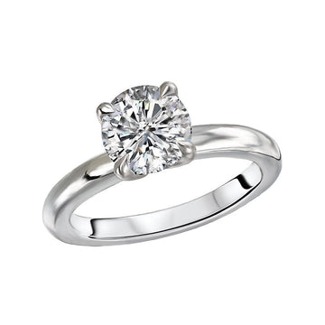 Aurenza Bandoras 14K White Gold Solitaire Diamond Ring Semi-Mount