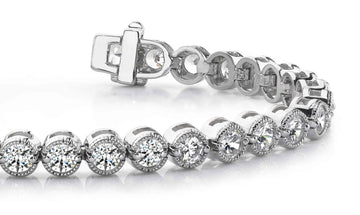 Circle Milgrain Diamond Bracelet with 3.12 ct.(finished) 2.5mm - Luxury Time NYC