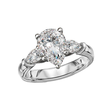 Pear Shaped Lab Grown Diamond Bridal Semi-Mount Engagement Ring