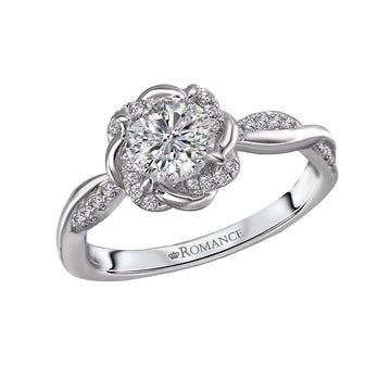 Orbelle Halo 14K White Gold Semi-Mount Diamond Ring