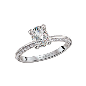 Orbelle Knife Edge White Gold Diamond Engagement Ring