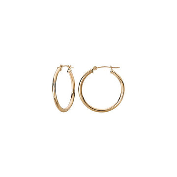 Luxora 14K Yellow Gold Fashion Hoop Earrings 25x2mm