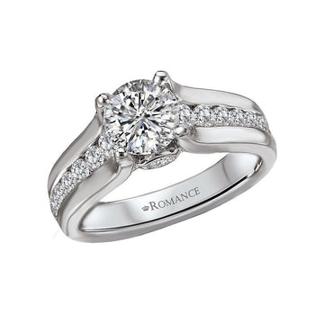 Bandora White Gold Diamond Engagement Ring Semi-Mount
