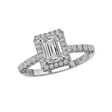Glemera Halo Diamond Engagement Ring Semi-Mount in 14K White Gold