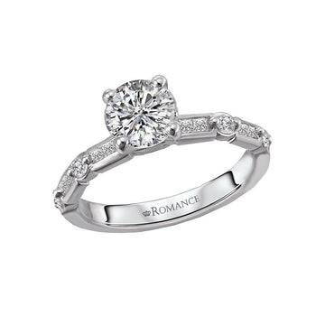 Bandora 18K White Gold Diamond Engagement Ring Semi-Mount