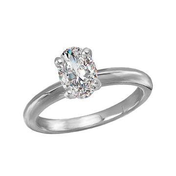 Glemera Oval Solitaire Lab Grown Diamond Engagement Ring in 14K White Gold