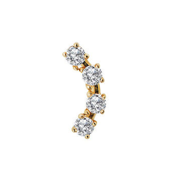 Luxora 14K Yellow Gold Cartilage Earring with Round Cubic Zirconia Stone