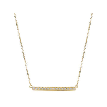 Luxora Ladies Diamond Bar Necklace in 14K Yellow Gold