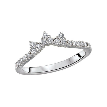 Glemera Diamond Nesting Wedding Band - 14K White Gold Round Diamond Ring