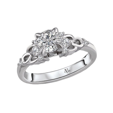 Glemera Bandora 14K White Gold Diamond Engagement Ring