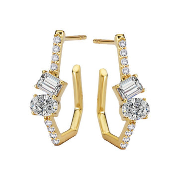 Luxora Lab Grown Diamond Hoop Earrings in 14K Yellow Gold