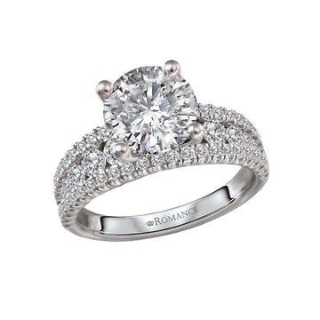Orbelle White Gold Split Row Diamond Engagement Ring Semi-Mount 14K