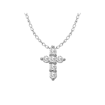 Luxora Diamond Cross Pendant - 14kt White Gold Religious Jewelry