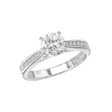 Glemera Petite 14K White Gold Diamond Semi-Mount Engagement Ring