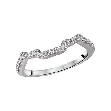 Glemera Scalloped Matching Band - 14K White Gold Diamond Wedding Ring