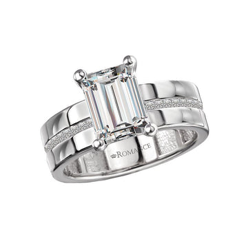 Platinum Princess Cut Diamond Semi-Mount Engagement Ring