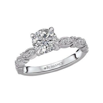 Orbelle Infinity Semi-Mount Diamond Ring | Bandora 18K White Gold Engagement Jewelry