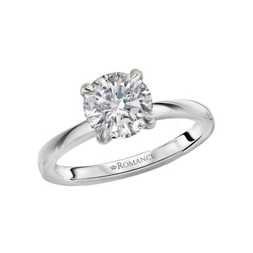 Orbelle 14K White Gold Solitaire Semi-Mount Engagement Ring with 8.2mm Round Diamond Setting