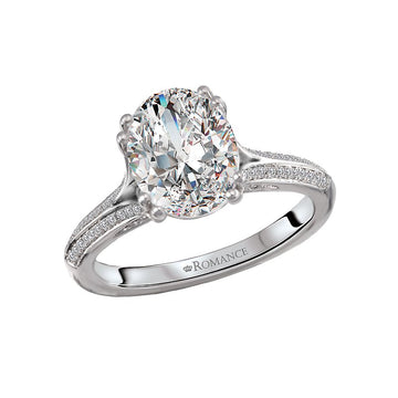 Orbelle Split Shank Semi-Mount Diamond Engagement Ring in 14K White Gold