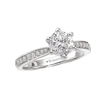 Bandora 14K White Gold Round Diamond Semi-Mount Engagement Ring