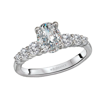 Orbelle Lab Grown Oval Diamond Engagement Ring in 14K White Gold