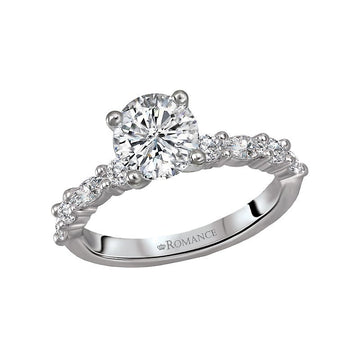 Bandora 14K White Gold Semi-Mount Diamond Ring with Lab Grown Diamonds