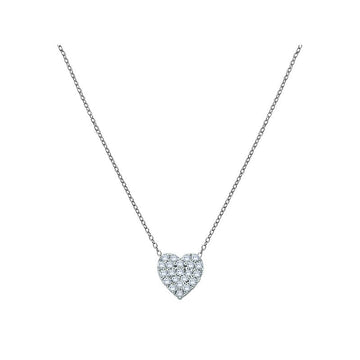 Luxora Diamond Heart Shaped Pendant Necklace in 14K White Gold