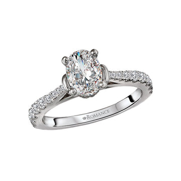Orbelle 14K White Gold Halo Diamond Engagement Ring