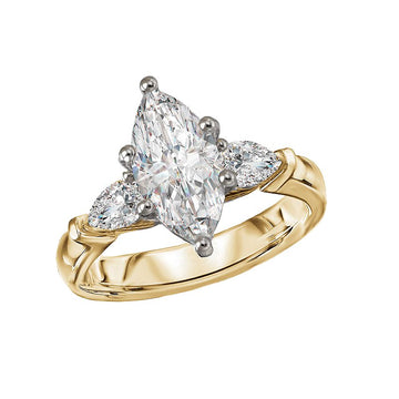 Chic 14K Yellow Gold Lab Grown Diamond Bridal Semi-Mount Engagement Ring