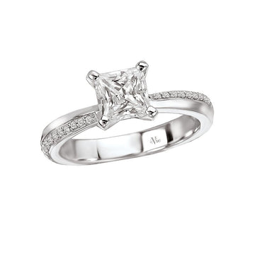 Glemera Bandora Semi-Mount Diamond Ring in 14K White Gold