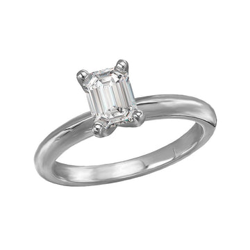 Lab Grown Diamond Solitaire Engagement Ring in 14K White Gold