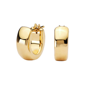 Luxora 14kt Gold Italian Hoop Huggie Earrings