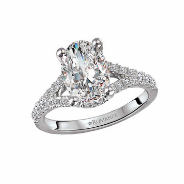 Orbelle Split Shank Diamond Engagement Ring | 14K White Gold
