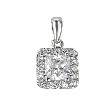 Aurenza Classics Halo Diamond Pendant in 14K White Gold