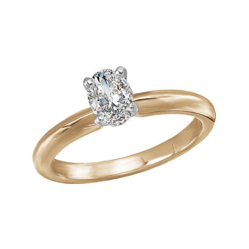 Glemera Solitaire Oval Diamond Engagement Ring in 14K Yellow Gold