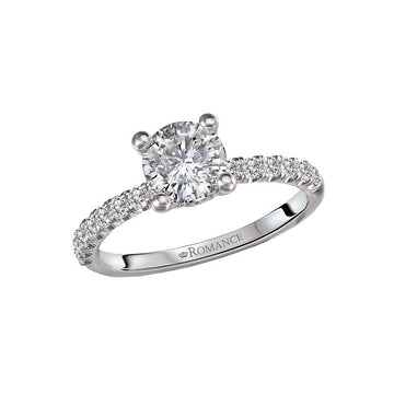 Orbelle Hidden Halo Diamond Engagement Ring | 14K White Gold Semi-Mount