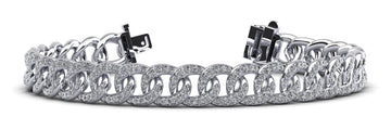Graduated Diamond Swirl Bracelet for Men Lab - Grown Diamond with 3.57 ct.(finished) 1.2mm, 1.3mm, 1.4mm - Luxury Time NYC