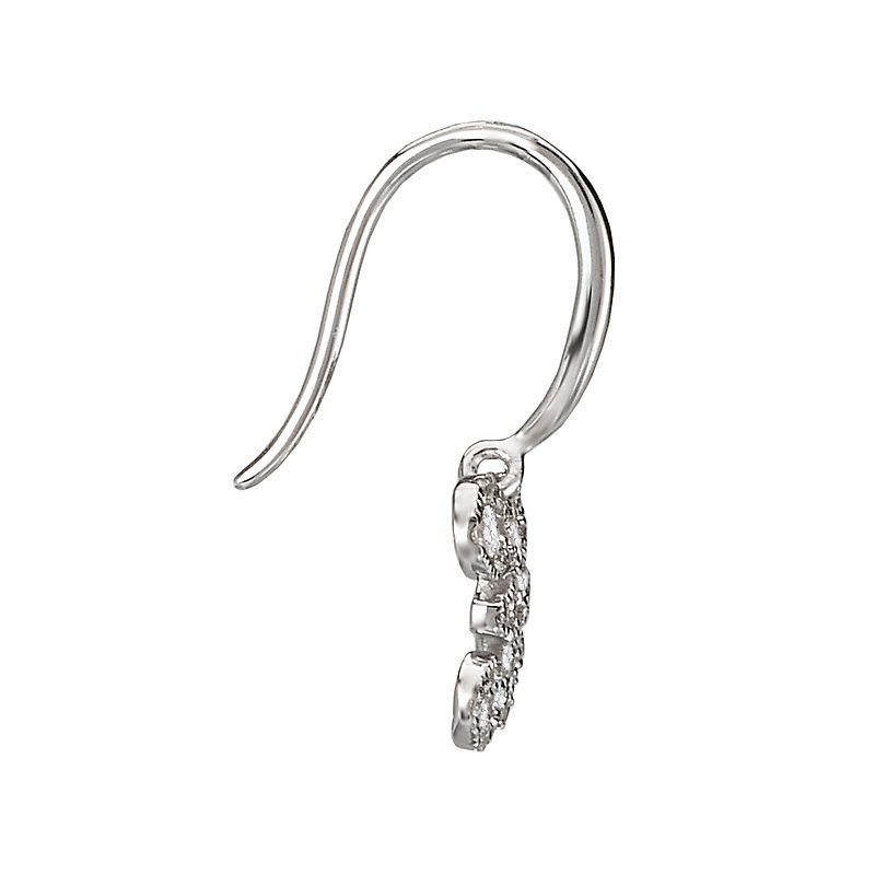 Luxora 14K White Gold Round Diamond Dangle Earrings