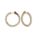 Luxora 14K Yellow Gold Diamond Hoop Earrings - Classic In and Out Style