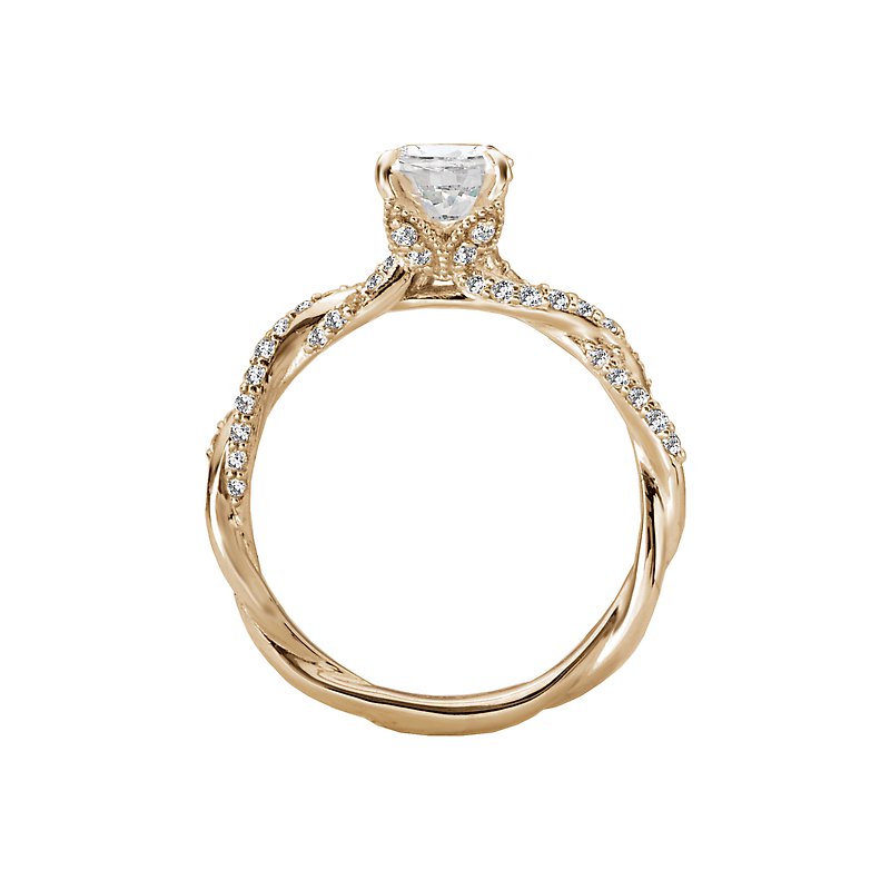 Orbelle Twisted Shank 14K Yellow Gold Semi-Mount Engagement Ring with Round Diamond Accent