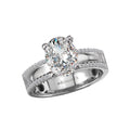 Orbelle Wide Band Oval Diamond Engagement Ring in 14K White Gold