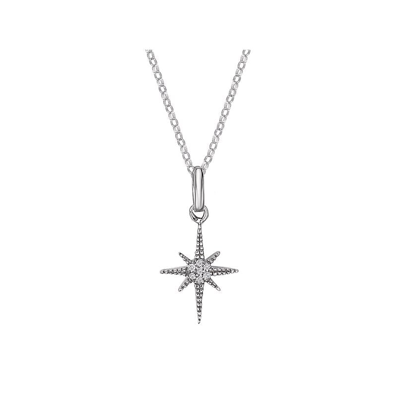 Luxora 14K White Gold North Star Diamond Pendant